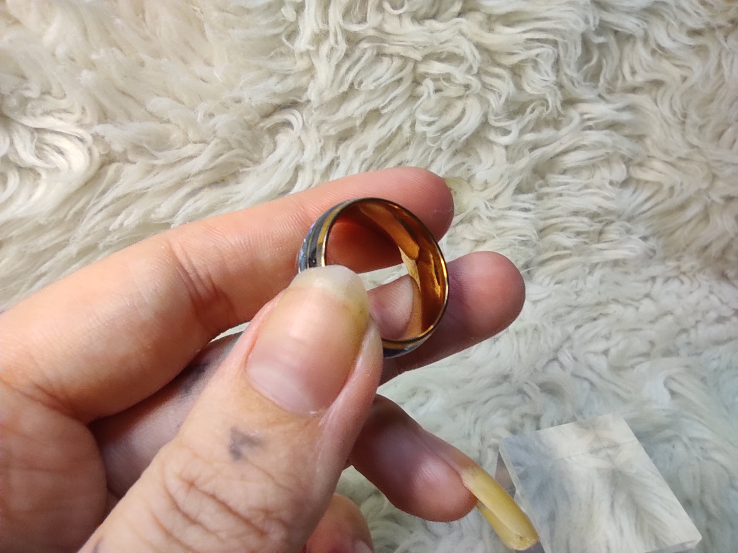 Gold-plated paua shell ring