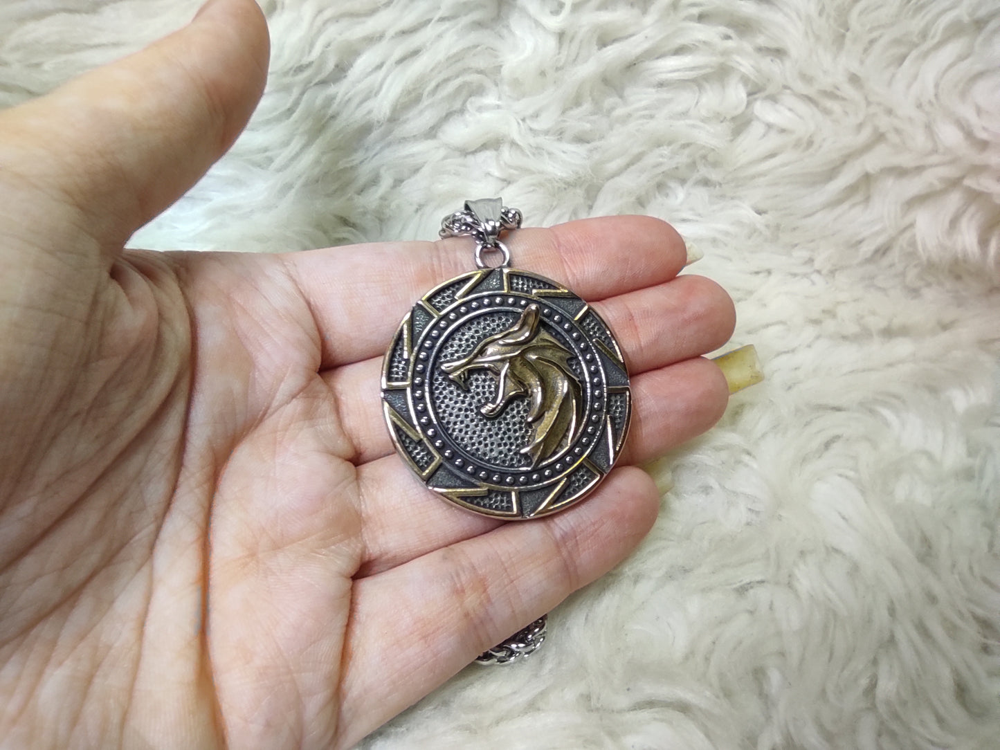 Double Sided Wolf Amulet