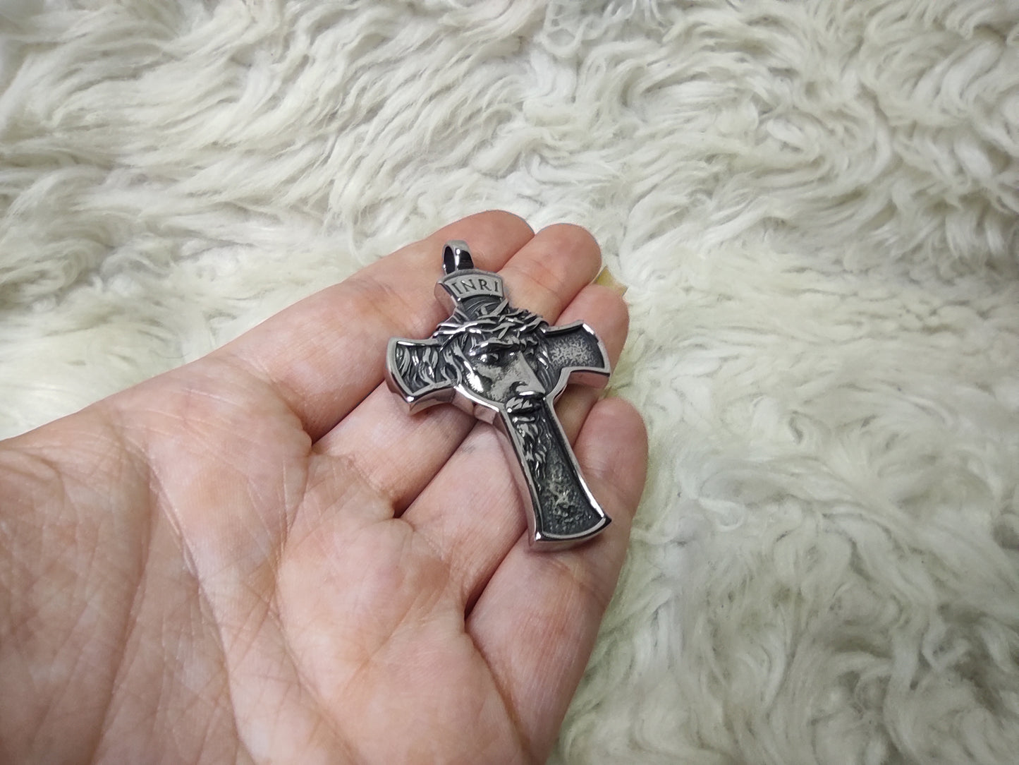 Stainless steel Jesus Christ cross