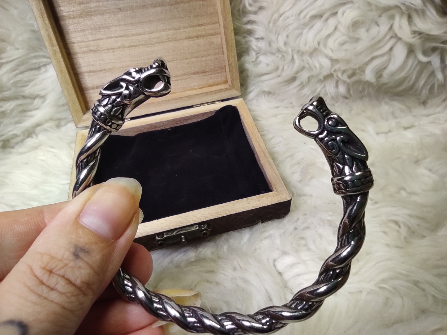 Bracelet Viking dragon celtique en acier inoxydable