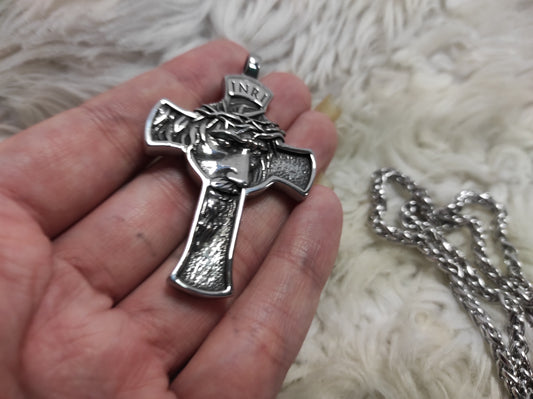 Stainless steel Jesus Christ cross